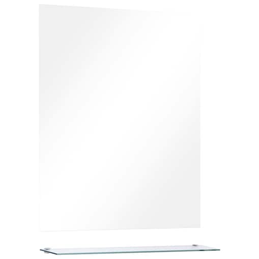 vidaXL Lustro ścienne z półką, 50x60 cm, hartowane szkło