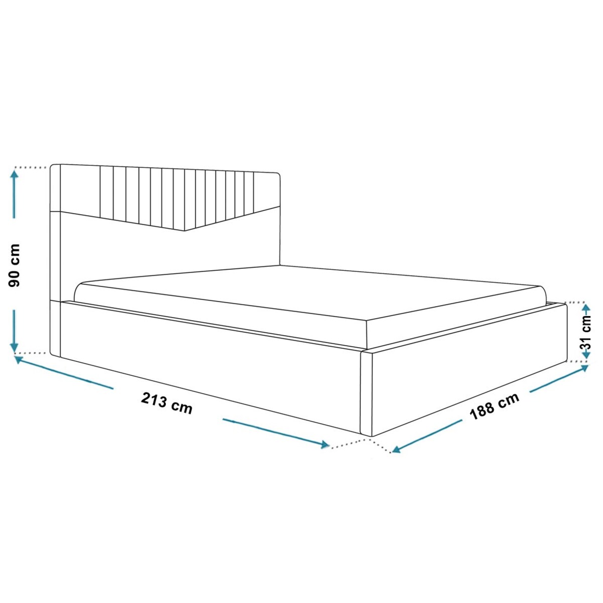 Łóżko sypialniane 180x200 OLDO 7 tapicerowane, pojemnik- butelkowa zieleń