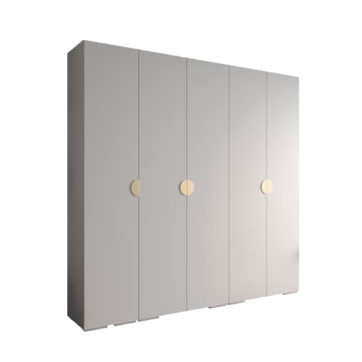 Szafa ubraniowa Garderoba INOVA 4 2,5SZ Biały+Złoty