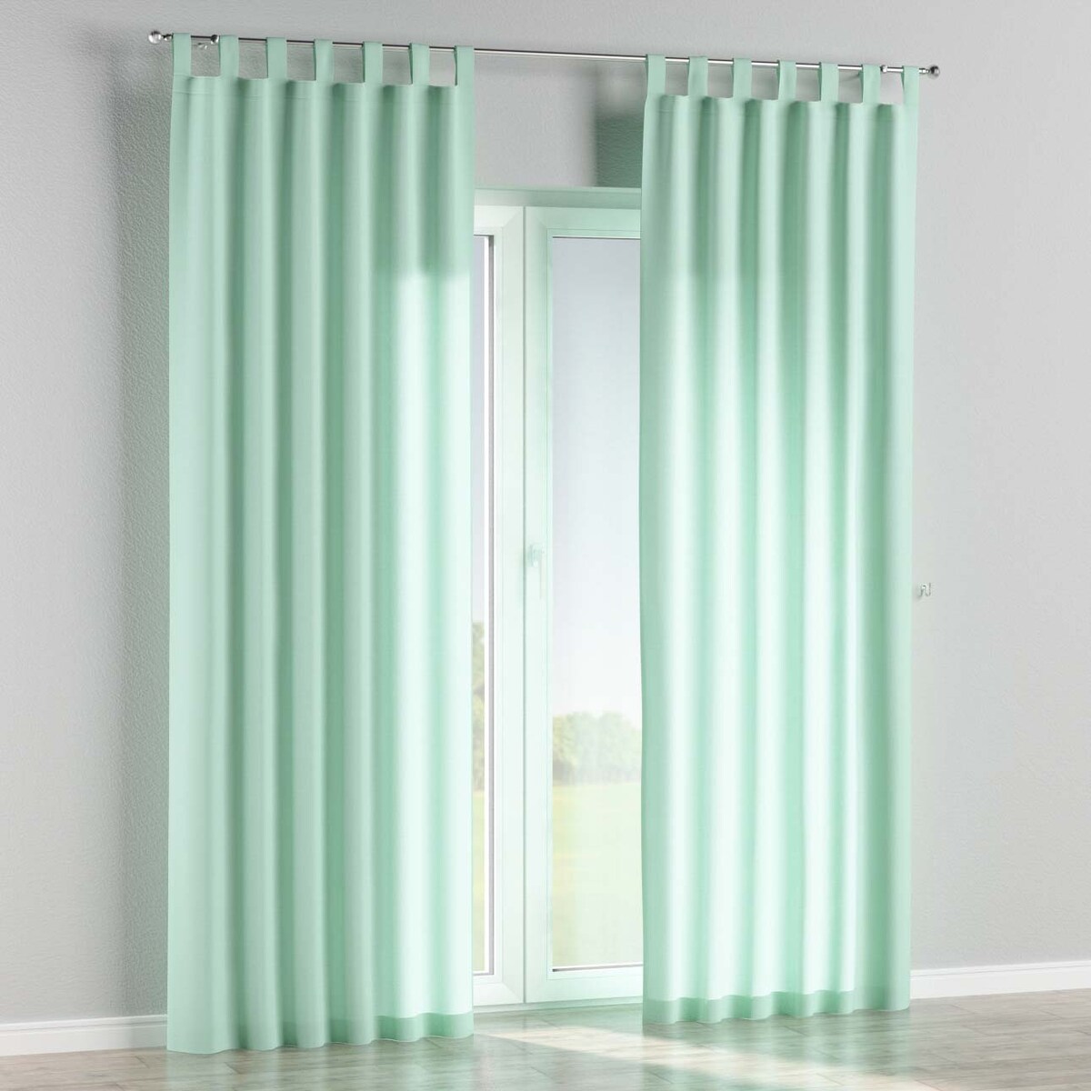 Zasłona na szelkach 1 szt. 130x260 turkusowo - miętowy