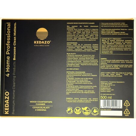Płyn do czyszczenia mebli -KEDAZO Wood Countertops Cleaner — naturalna troska o piękno i trwałość drewna