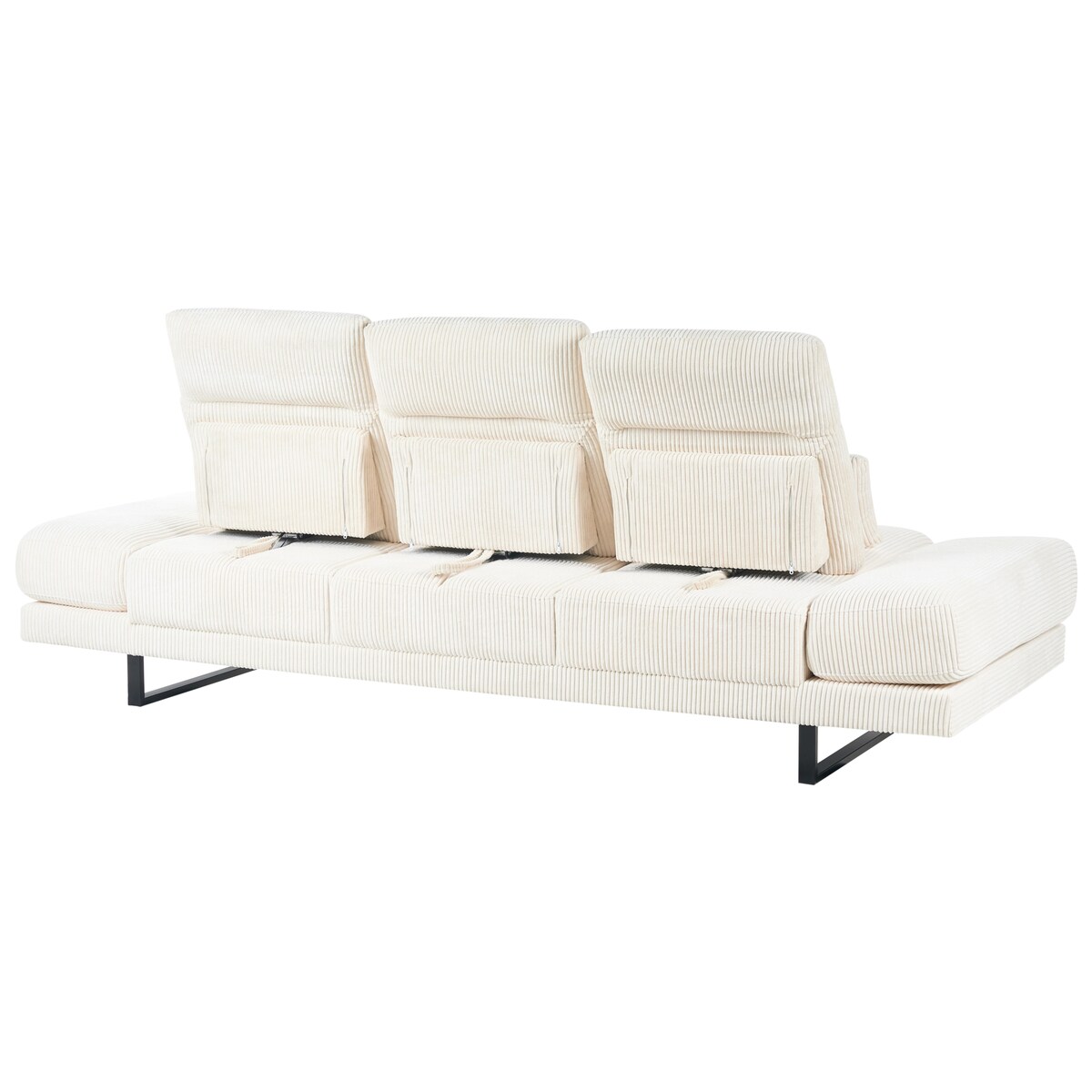 Sofa dla 3 osób IKAST Sztruks Jasnobeżowy