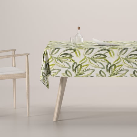 Obrus prostokątny 130 x 130 cm biało-zielony