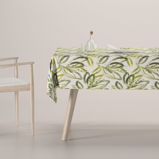 Obrus prostokątny 130 x 130 cm biało-zielony