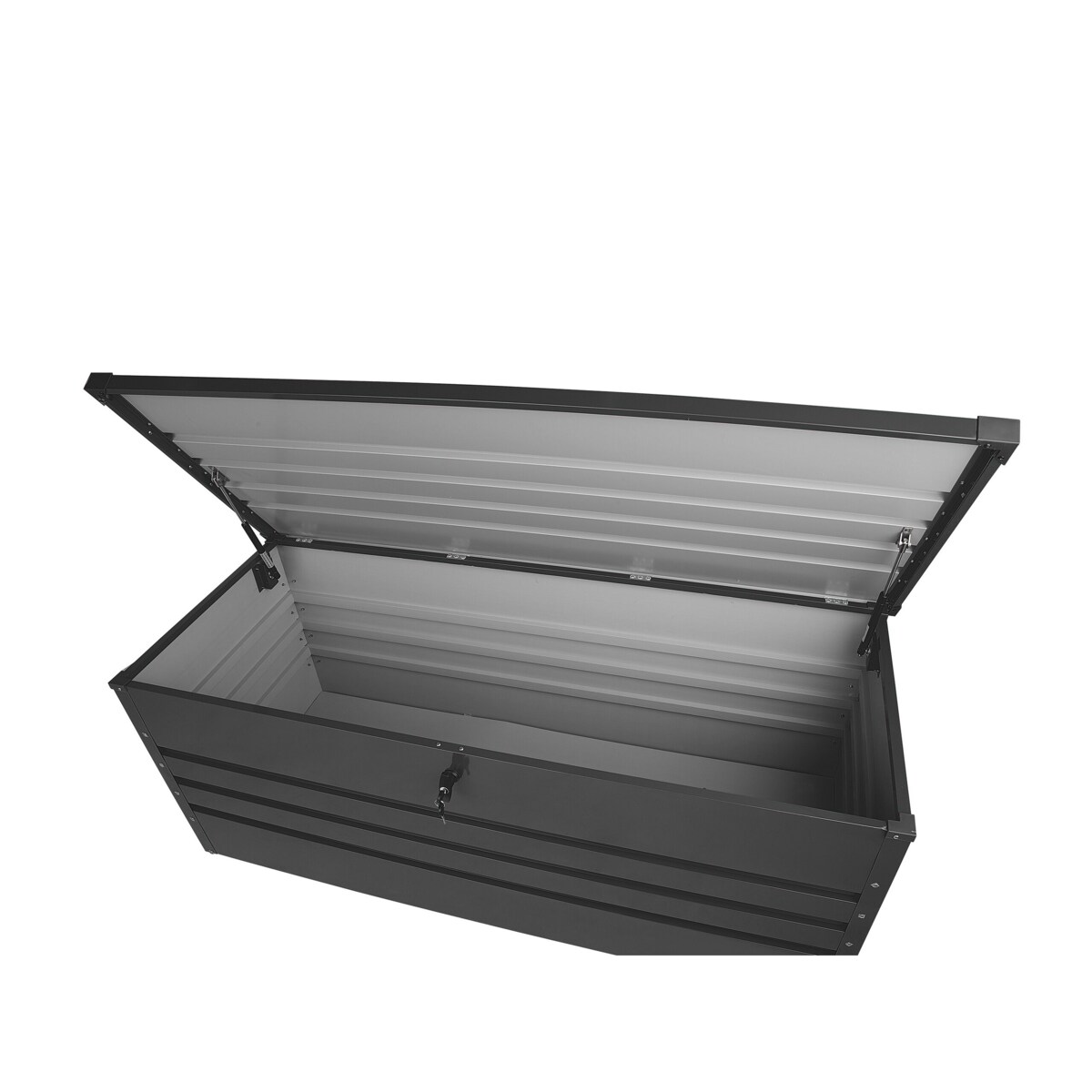 Skrzynia ogrodowa metalowa 600 l ciemnoszara CEBROSA