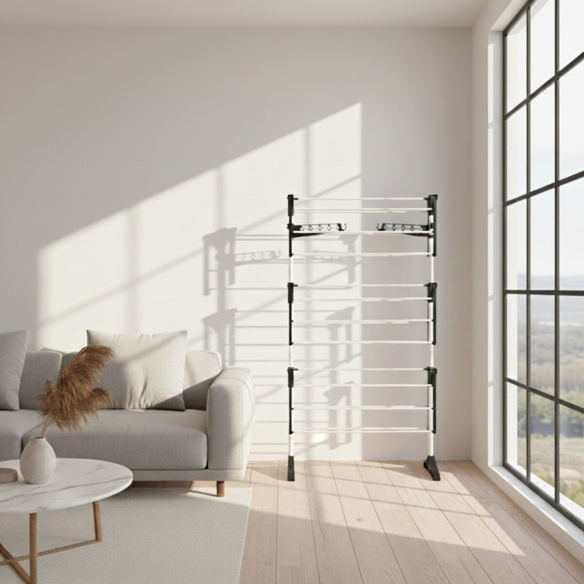 Pionowa suszarka na pranie z miejscem na wieszaki, 160 cm, ALTO