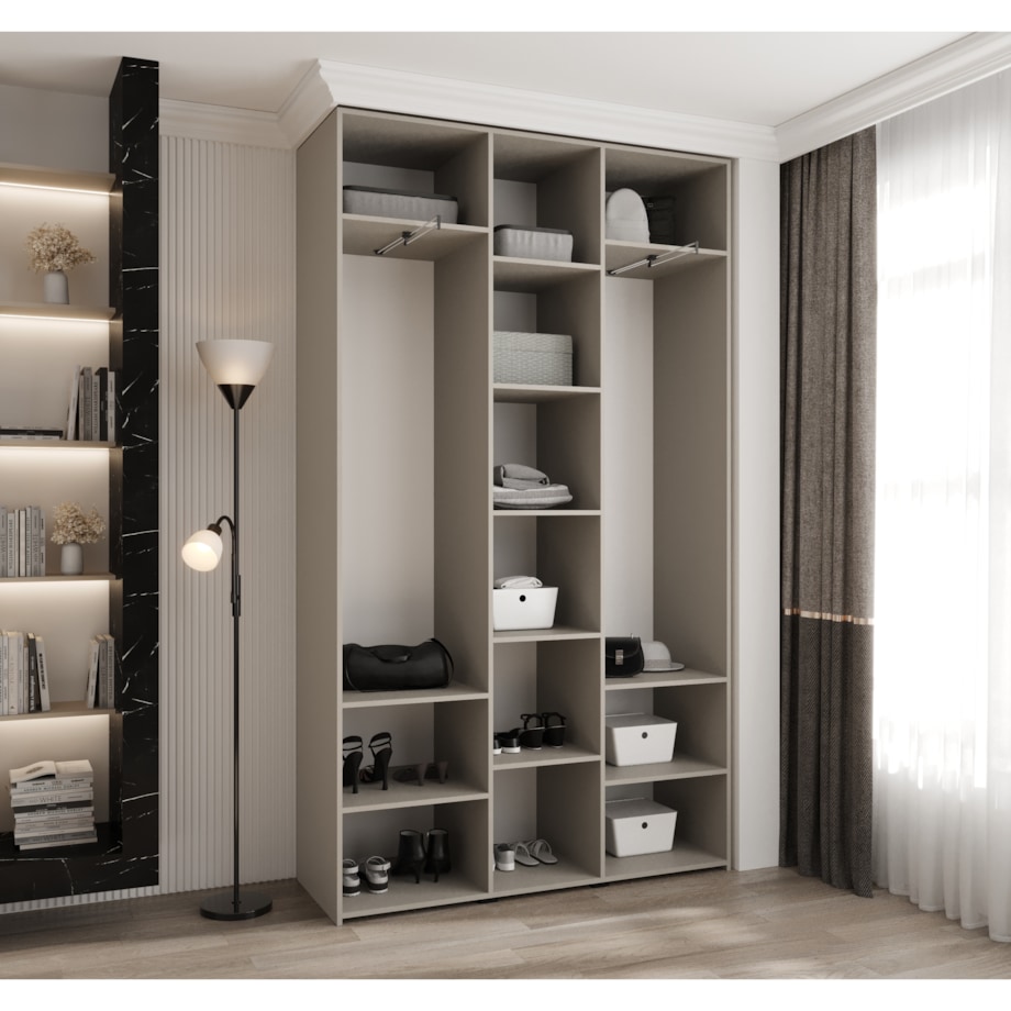 Szafa trzydrzwiowa Como 3 140 gł.40 kaszmir+czarny