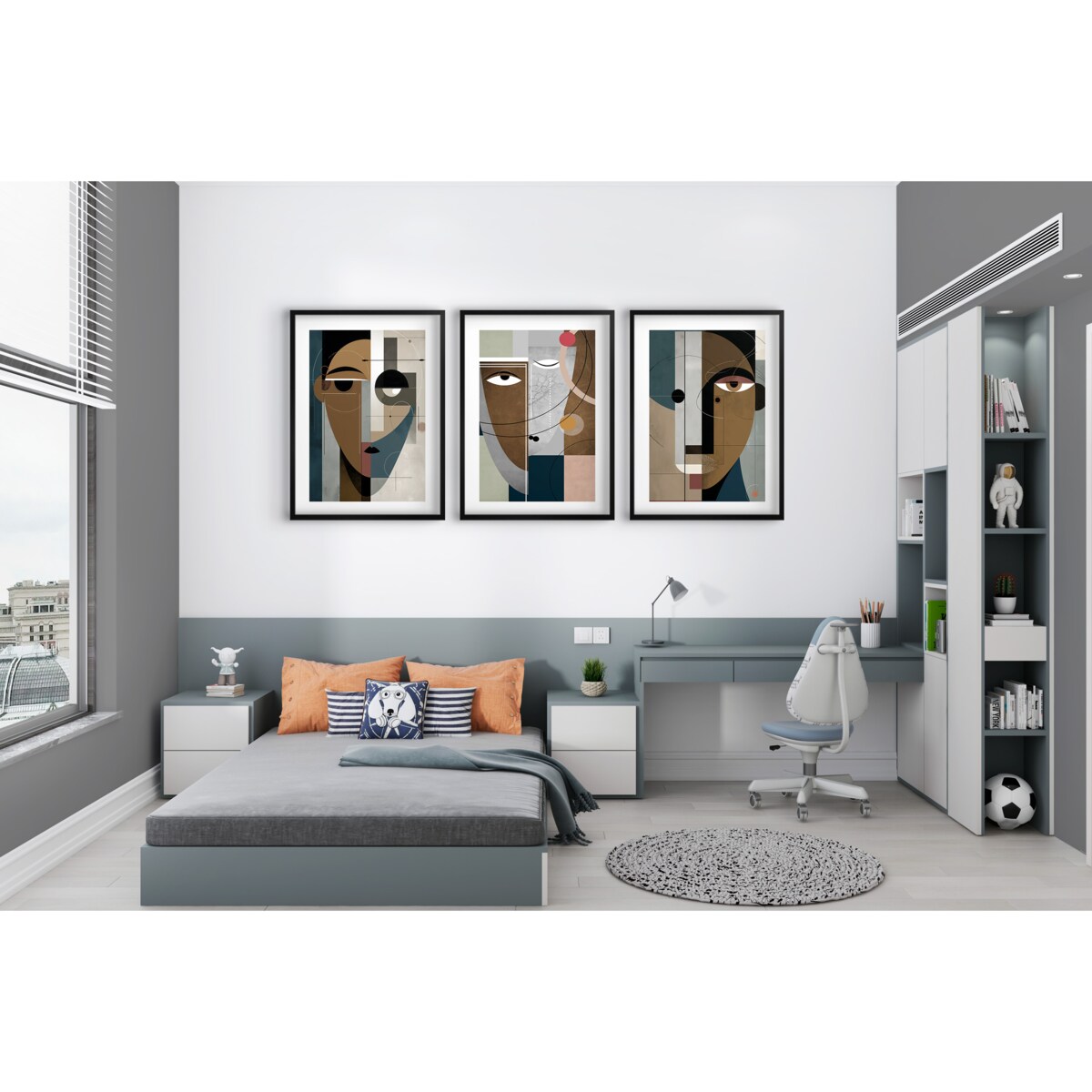 Zestaw Plakatów 30x40 na ścianę Obrazy ścienne Abstrakcyjne Twarze