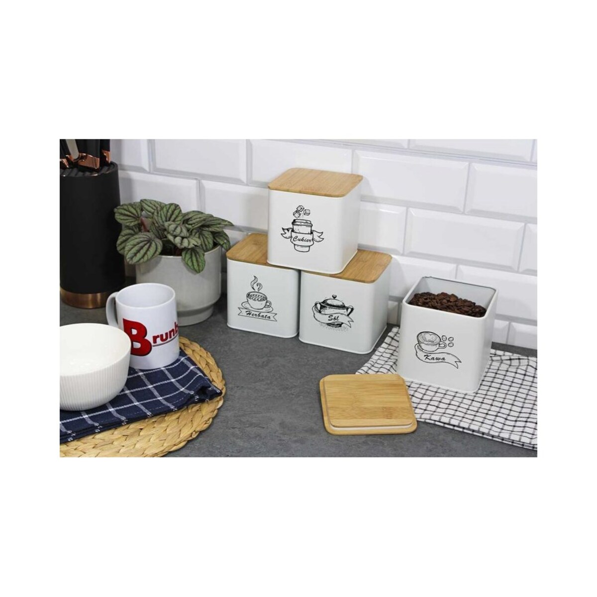 Brunbeste zestaw 4 pojemników kuchennych 4264