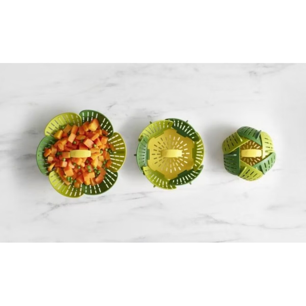 Koszyk do gotowania na parze zielony Bloom, 16 x 16 x 10 cm, Joseph Joseph