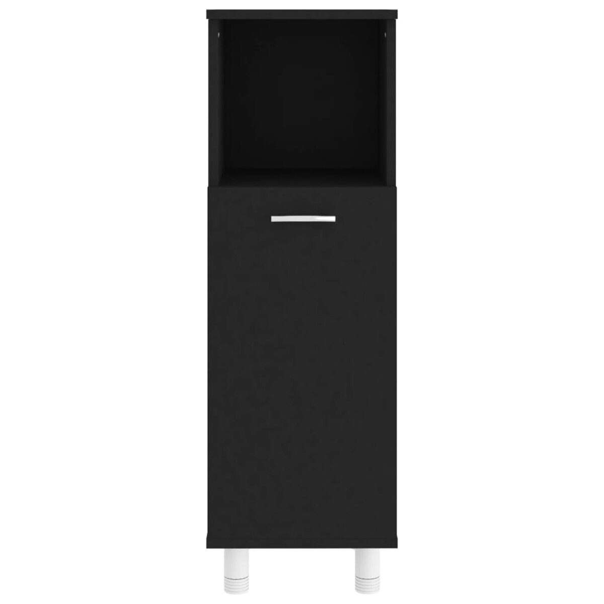 vidaXL 4-częściowy zestaw mebli łazienkowych, czarny, płyta wiórowa