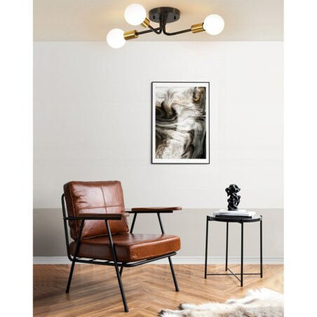 Lampa Sufitowa Wisząca Czarno Złota 3Xe27 60W