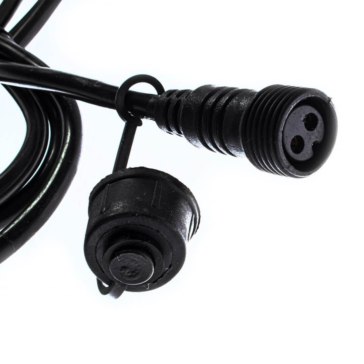 Czarny przewód zewnętrzny zasilający girlandy 2m do ogrodu outdoor