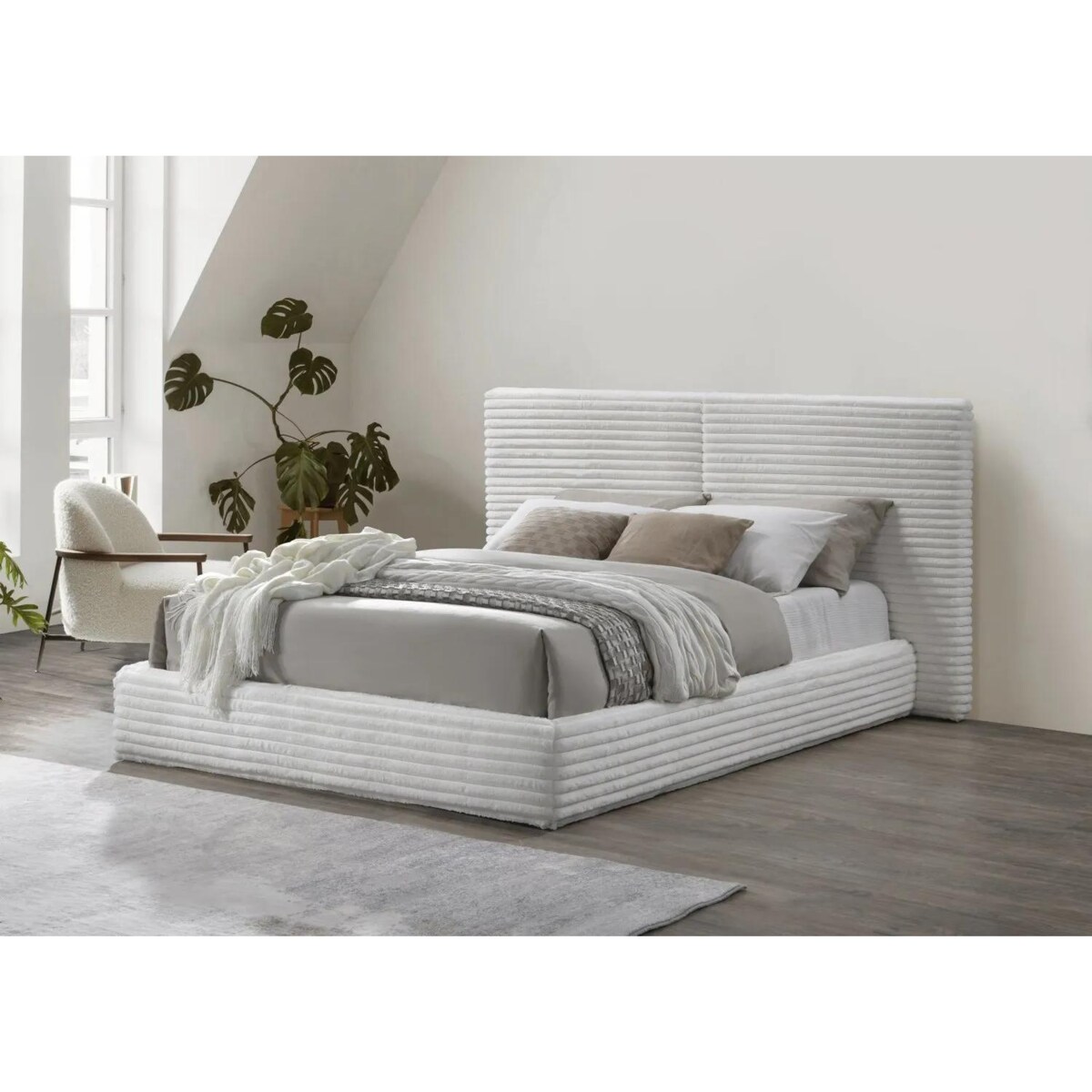 Łóżko MADERA 160x200 kremowe