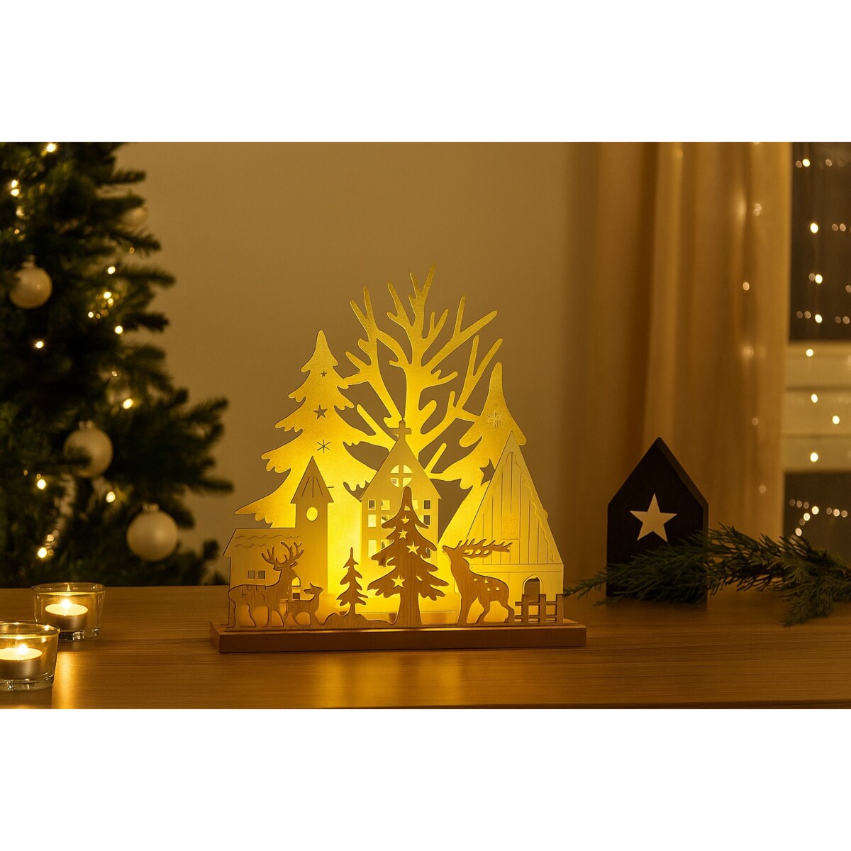 Świąteczna lampa stołowa LED,20 cm