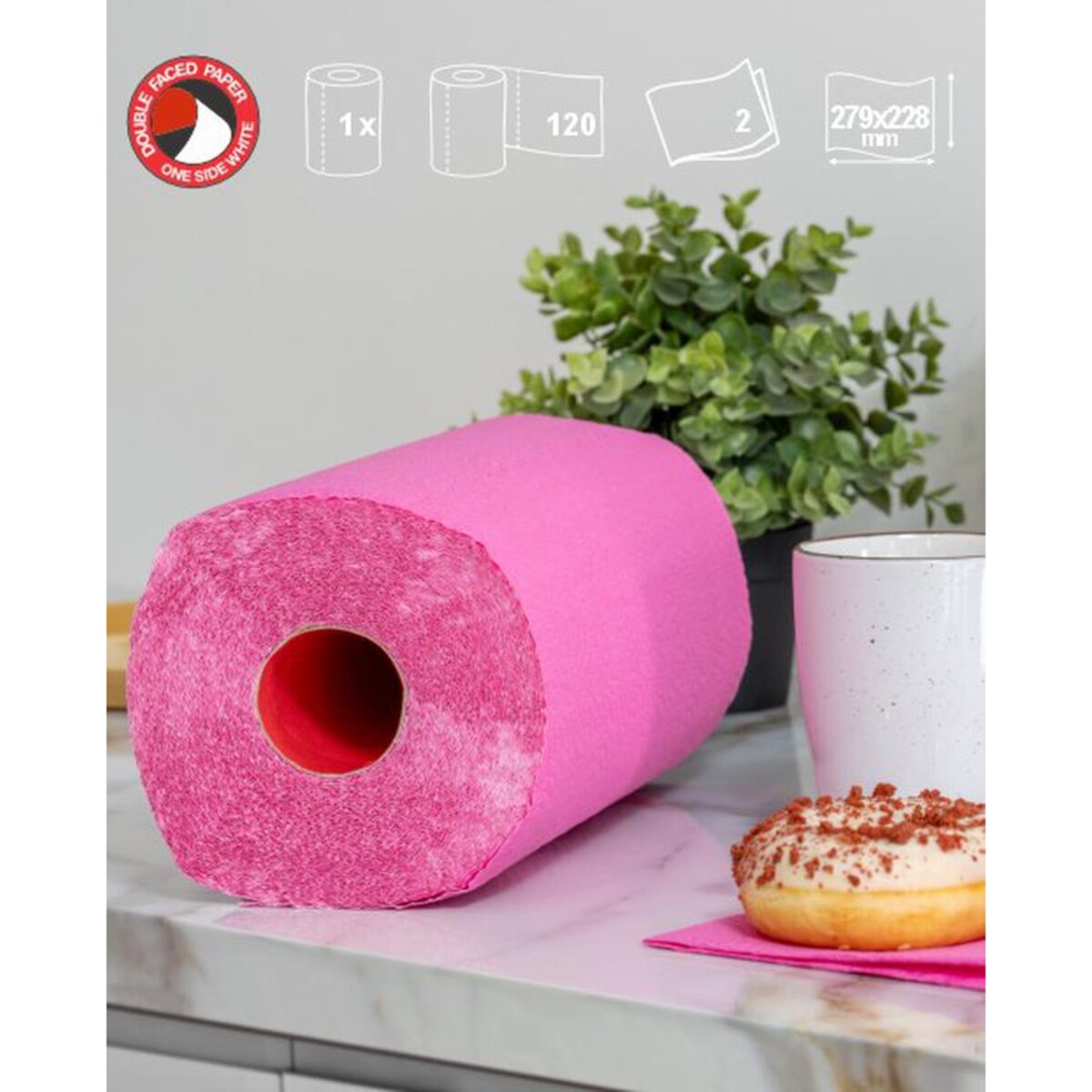 Ręcznik Papierowy Renova różowy 1R