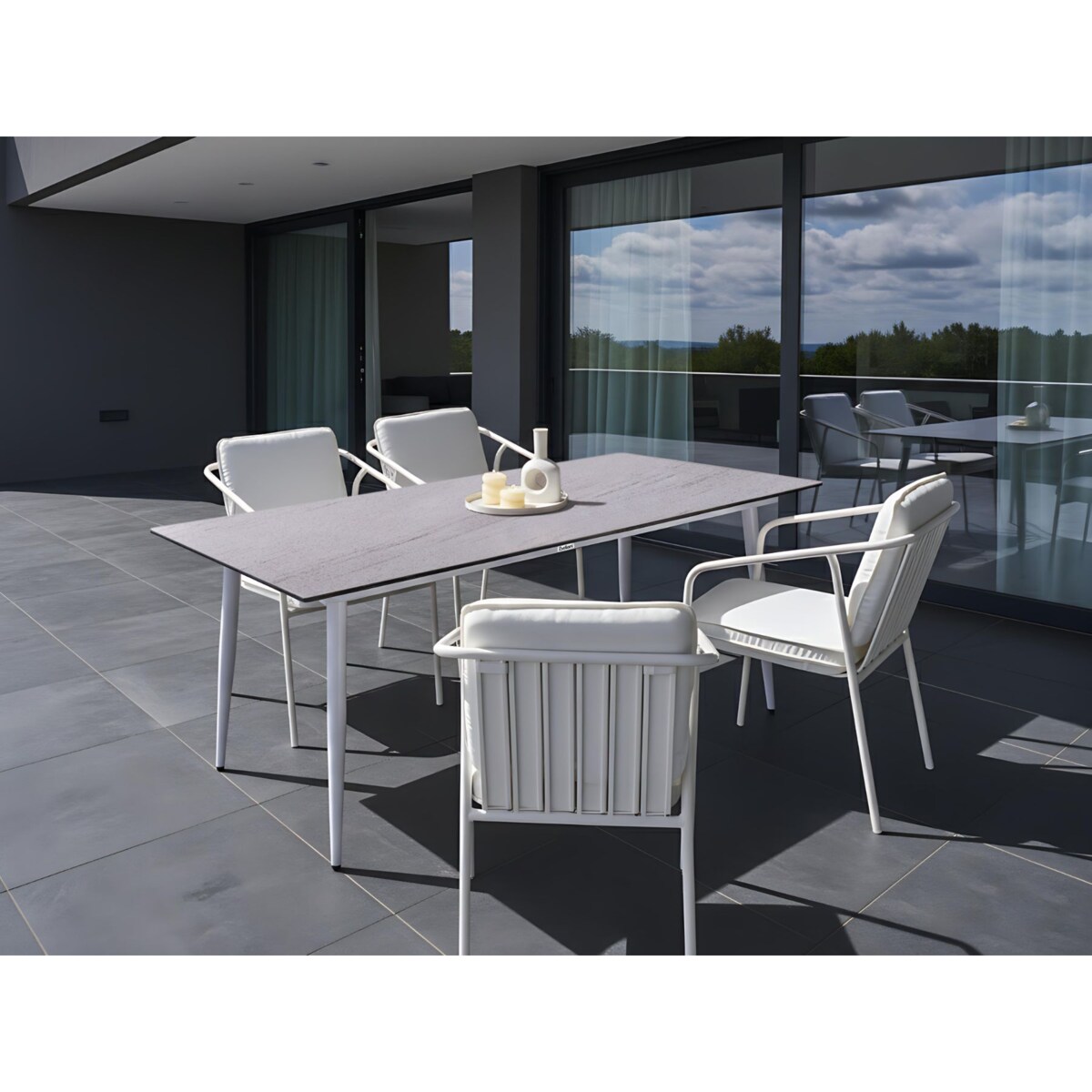 Stół ogrodowy TOLENTINO 180 cm 90 cm Imitacja kamienia Efekt trawertynu