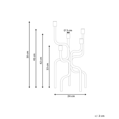 Świecznik PORRTELA Metal 50 cm Czarny