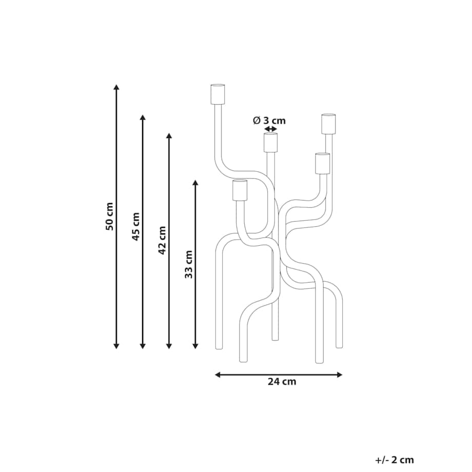 Świecznik PORRTELA Metal 50 cm Czarny