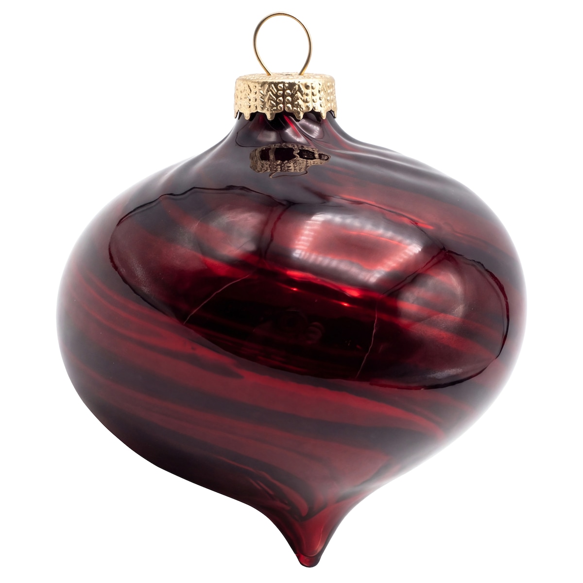 Zestaw 6 bombek SNOWGLOBE Szkło Bordowy