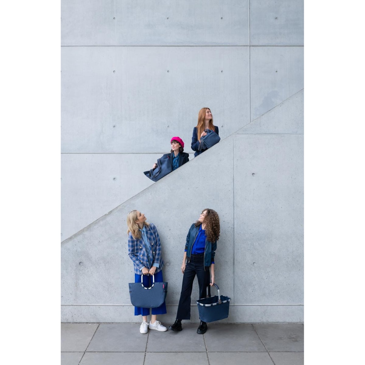 Koszyk CARRYBAG, herringbone dark blue