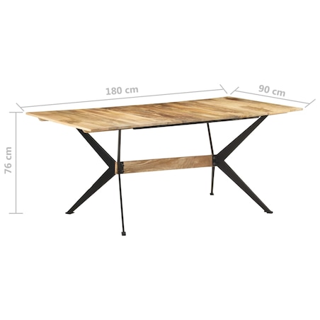 vidaXL Stół jadalniany, 180 x 90 x 76 cm, lite drewno mango
