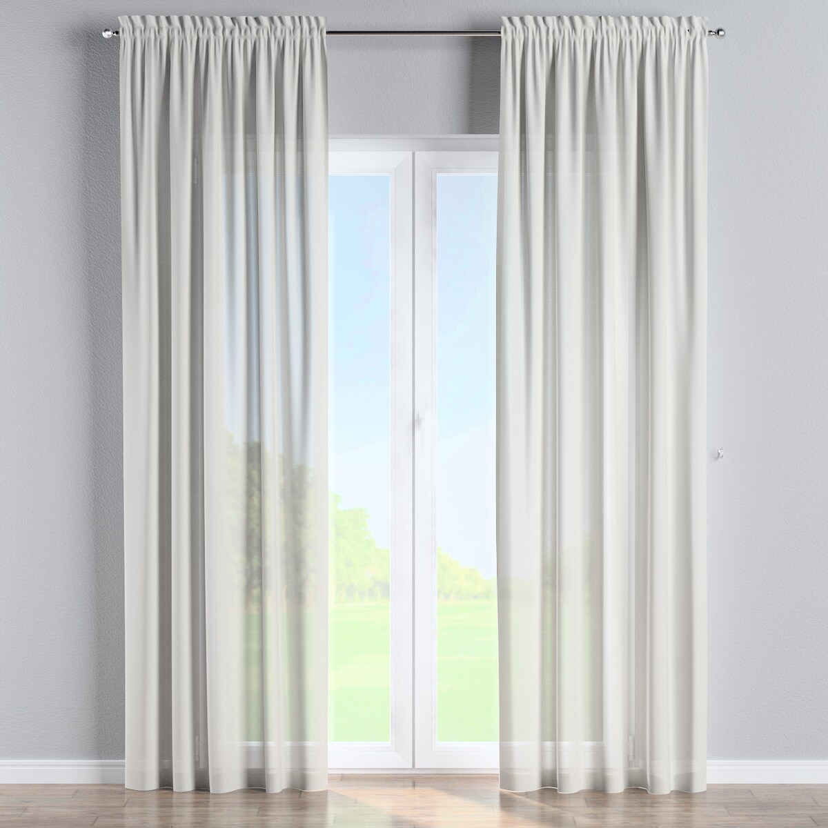 Zasłona na kanale z grzywką 1 szt. 130x260 prześwitujący, naturalny