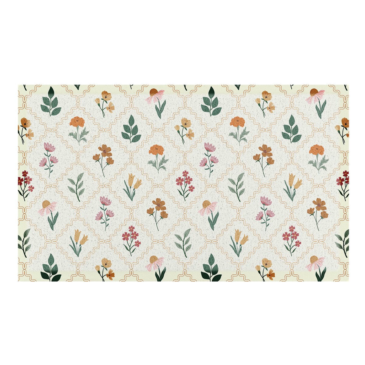 Wycieraczka zewnętrzna z motywem kwiatowym w stylu vintage - (70 x 40 cm)