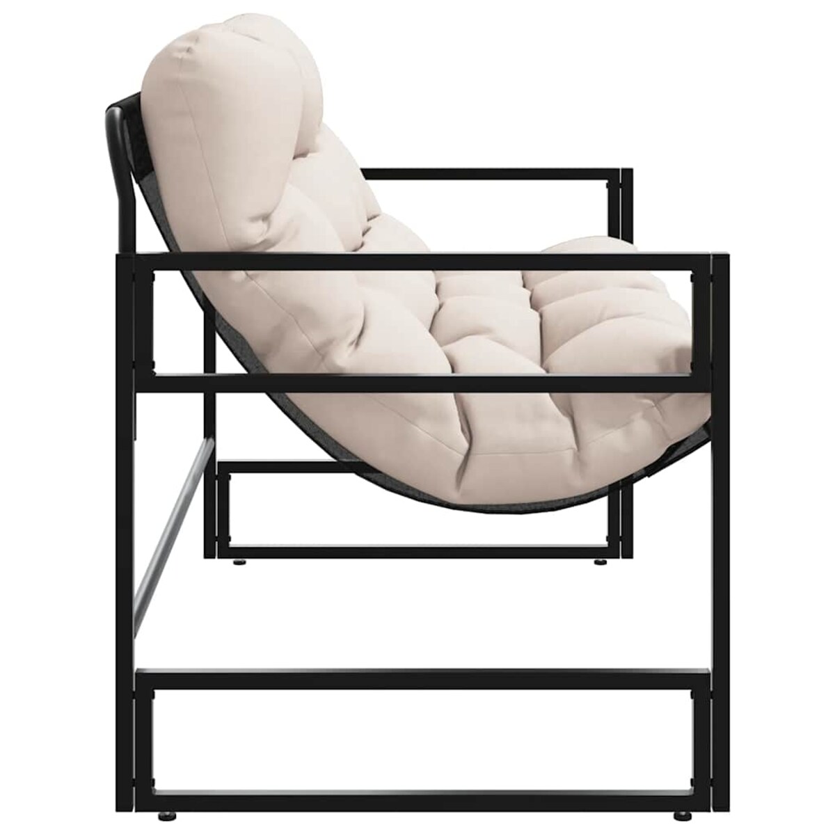 vidaXL Ławka ogrodowa z poduszką, taupe, 113 cm, stal