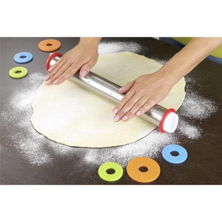 Wałek do ciasta z regulacją grubości, stal nierdzewna