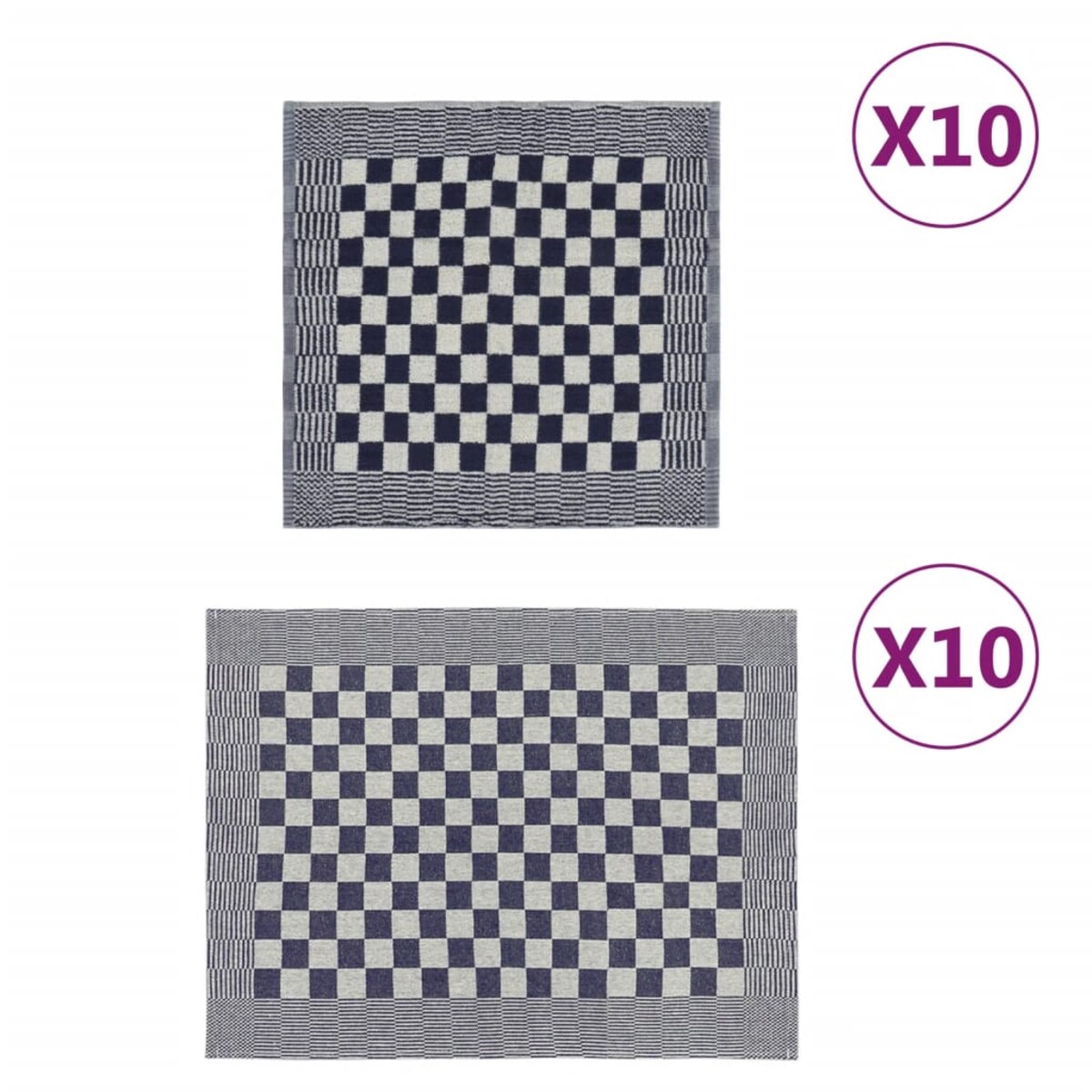 vidaXL Zestaw 20 ręczników, niebiesko-biały, bawełna