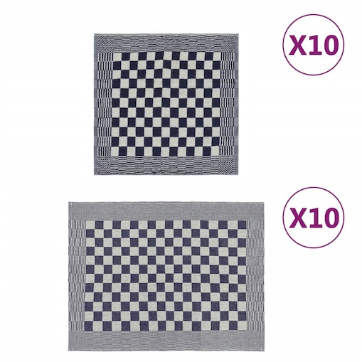 vidaXL Zestaw 20 ręczników, niebiesko-biały, bawełna