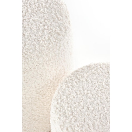 ZESTAW 2 PUF Nacun beżowe bouclé ZE SCHOWKIEM okrągłe