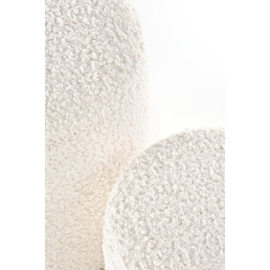 ZESTAW 2 PUF Nacun beżowe bouclé ZE SCHOWKIEM okrągłe