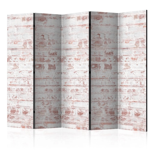 Parawan dwustronny Tła i desenie 225x172 cm 5-częściowy biały