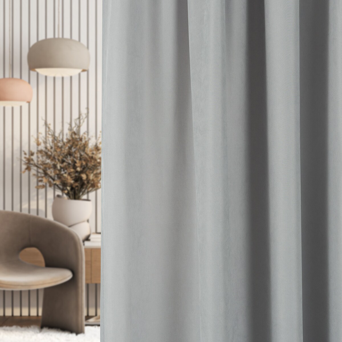 Zasłona na taśmie marszczącej srebrna aksamitna 140 x 280 cm 1 szt. 140x280 srebrny