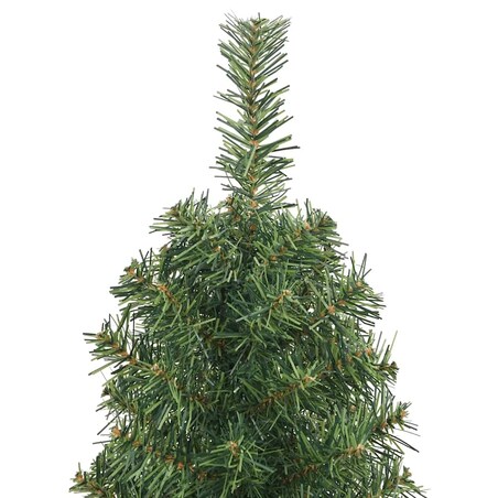 vidaXL Smukła sztuczna choinka ze stojakiem, zielona, 120 cm, PVC