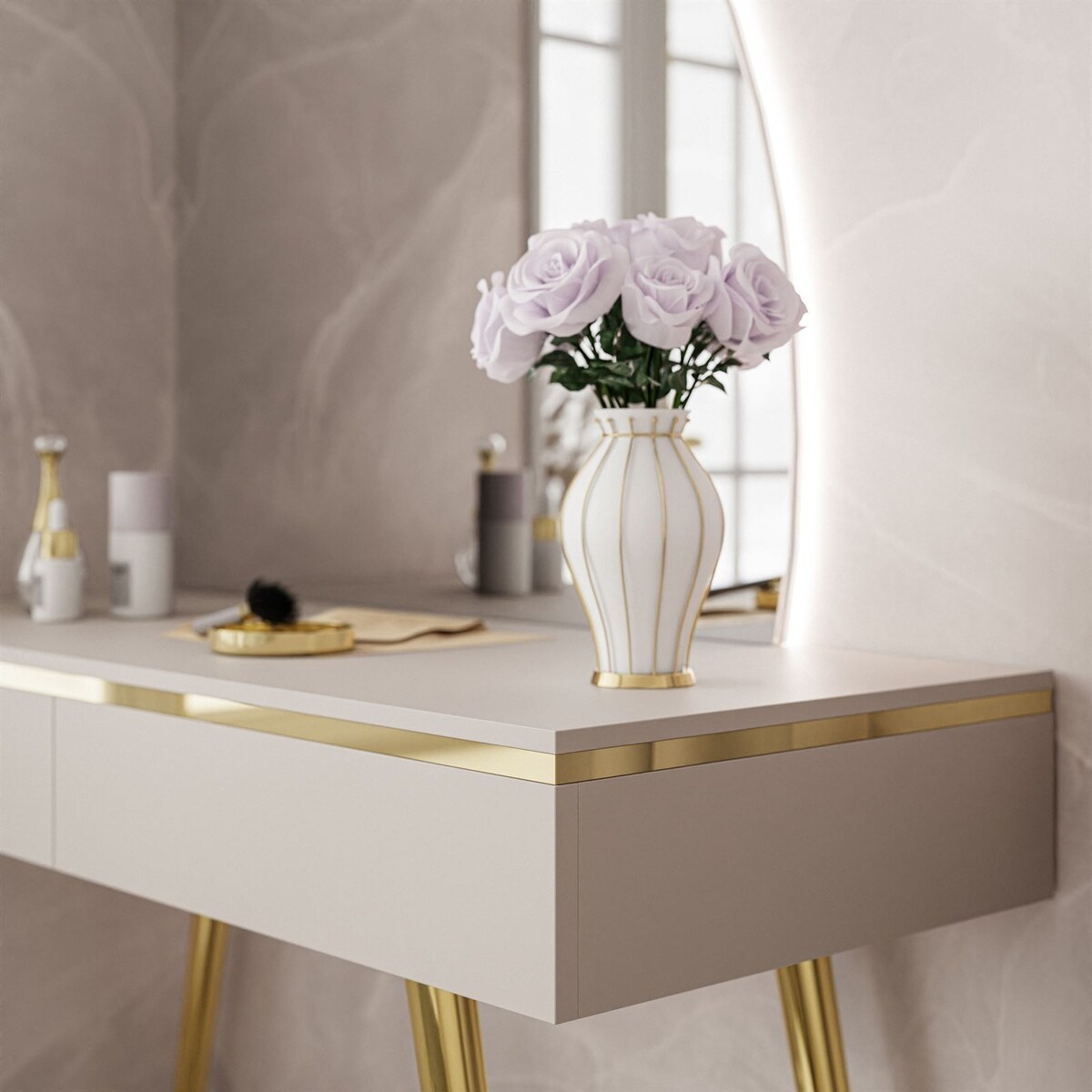 Toaletka AURORA-SQ kaszmir z lustrem prawym