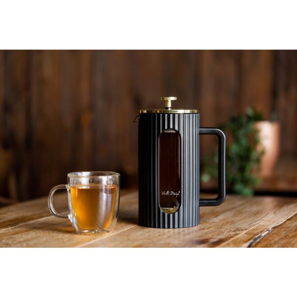 Zaparzacz do kawy i herbaty 1000ml czarno/złoty Livio 1715