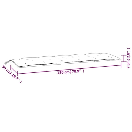 vidaXL Poduszka na ławkę ogrodową, czarna, 180x50x7 cm, tkanina