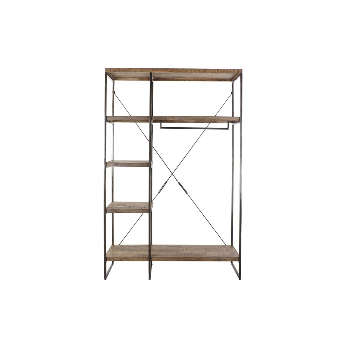 Regał metalowy loftowy drewno mango 130x47x205 cm