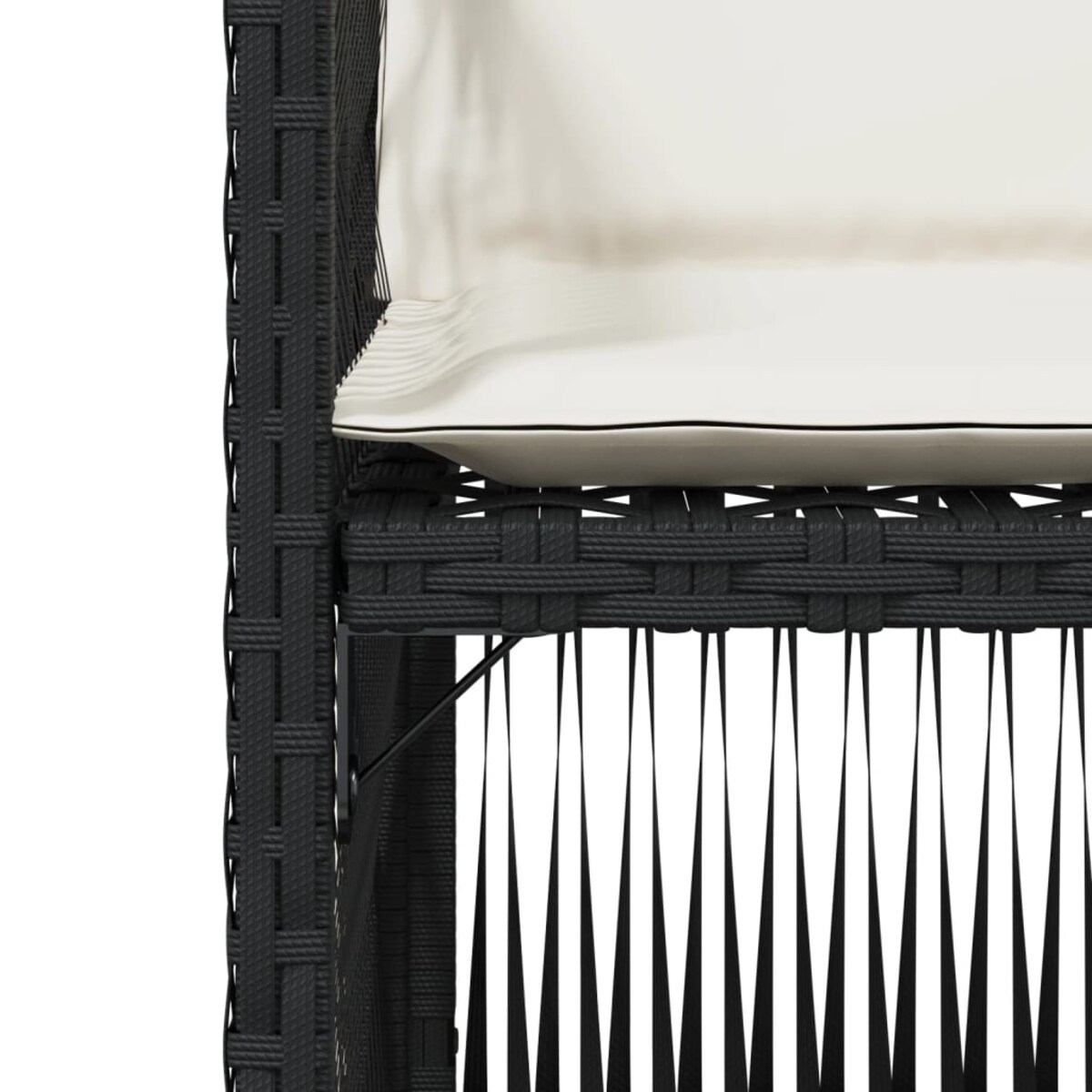 vidaXL Krzesła ogrodowe z poduszkami, 4 szt., czarne, polirattan