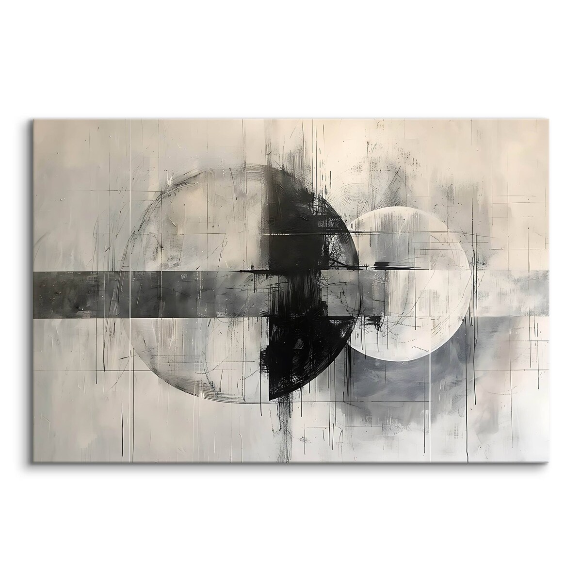 Obraz Na Płótnie Do Salonu Beton Abstrakcja Okręgi Nowoczesny Styl 120x80cm