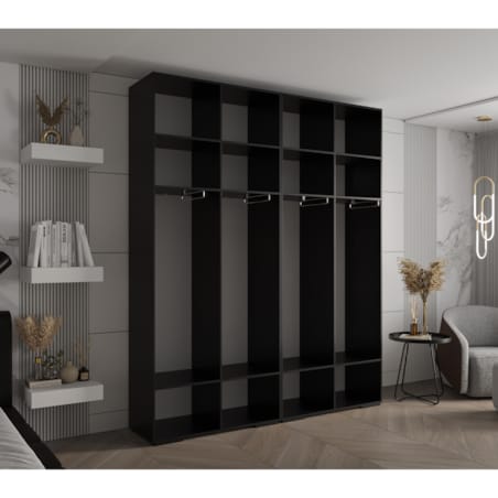 Szafa ubraniowa Garderoba INOVA 3 2SZ Czarny+Czarny