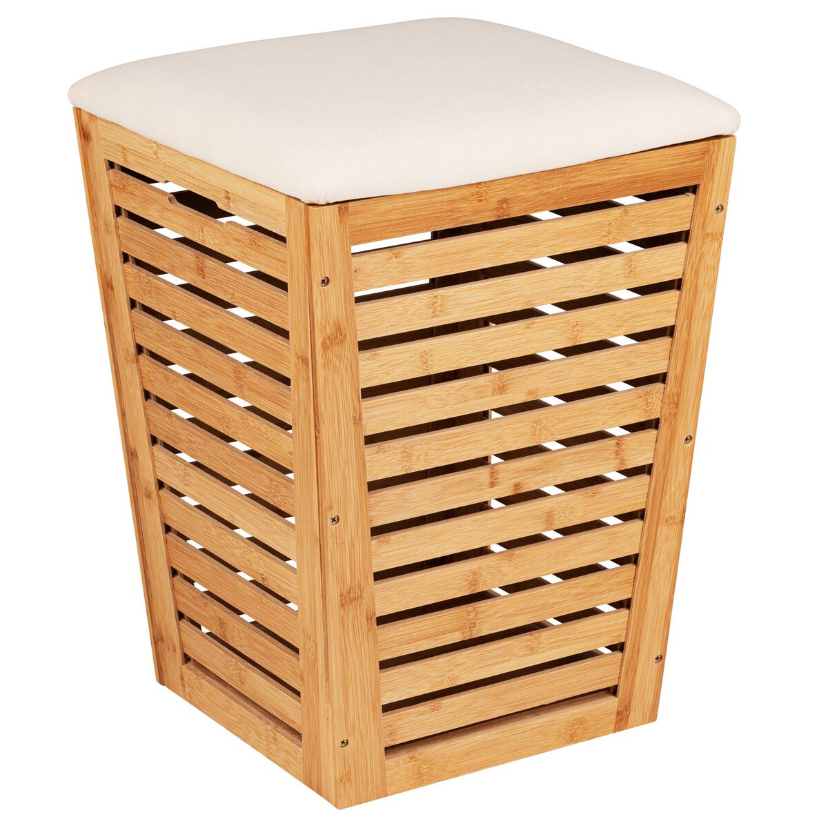 Kosz łazienkowy z siedziskiem, 55 L, bambus, WENKO