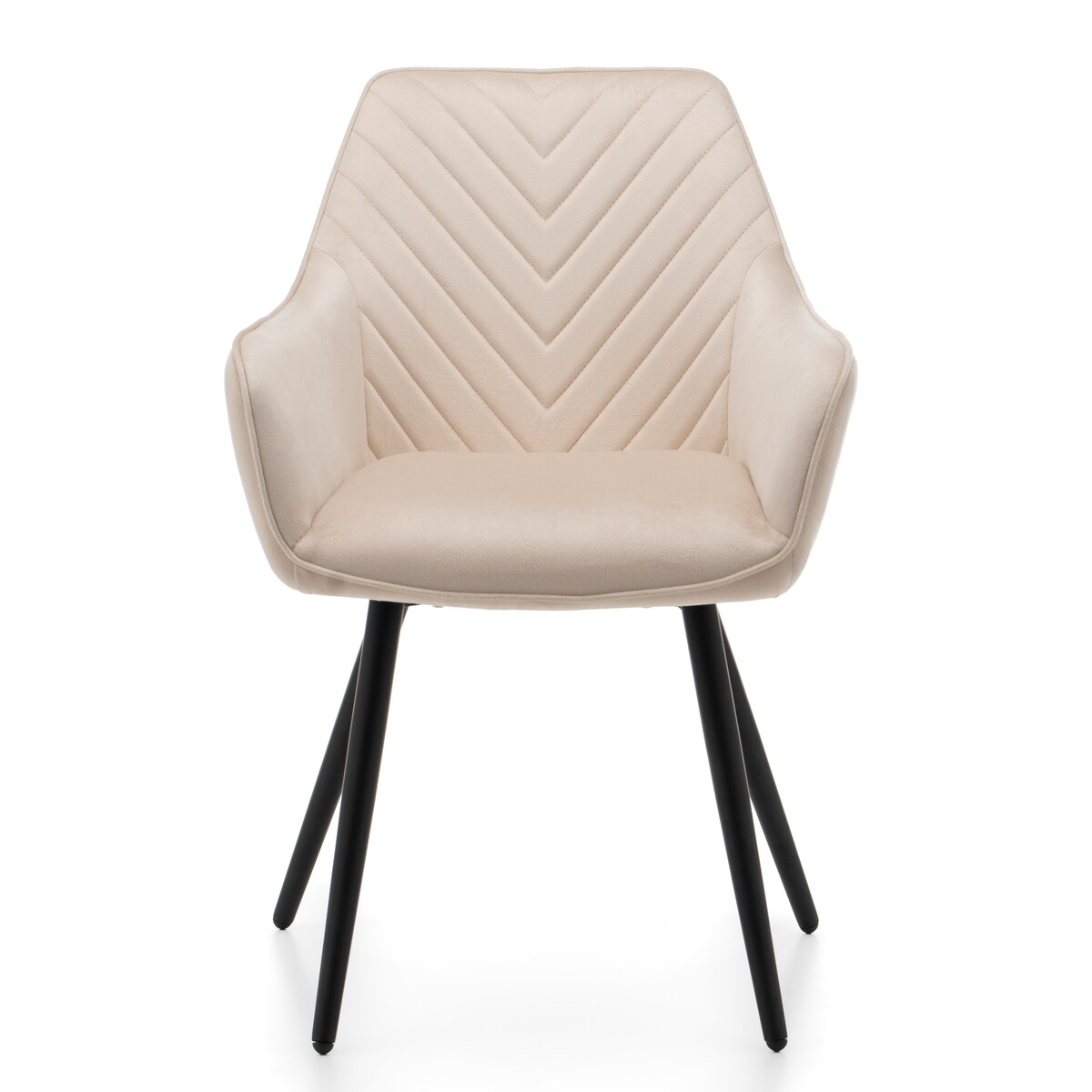 Krzesło tapicerowane welurowe do salonu jadalni VASTO beżowe