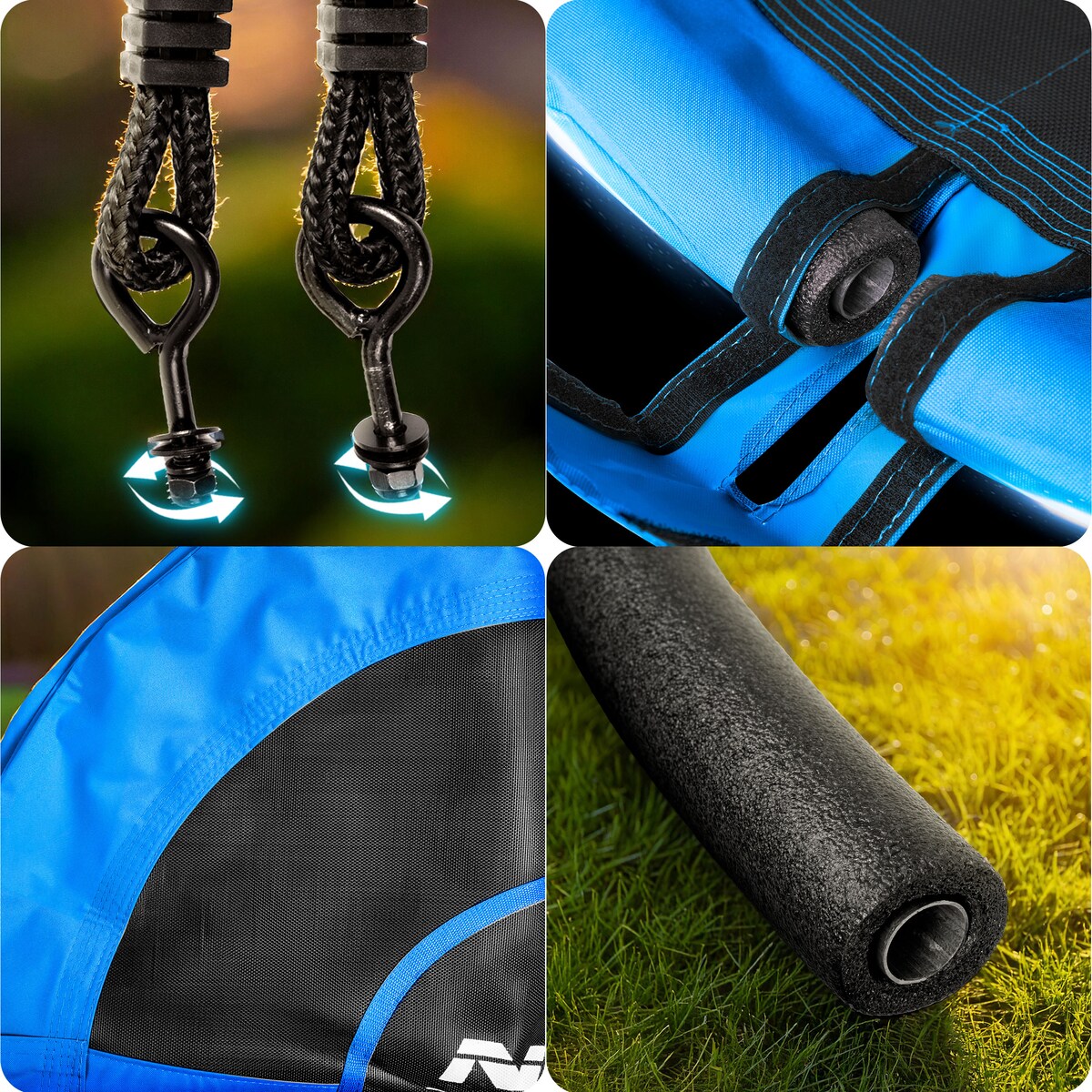 Huśtawka ogrodowa bocianie gniazdo 115 cm Neo-Sport Swingo niebieska