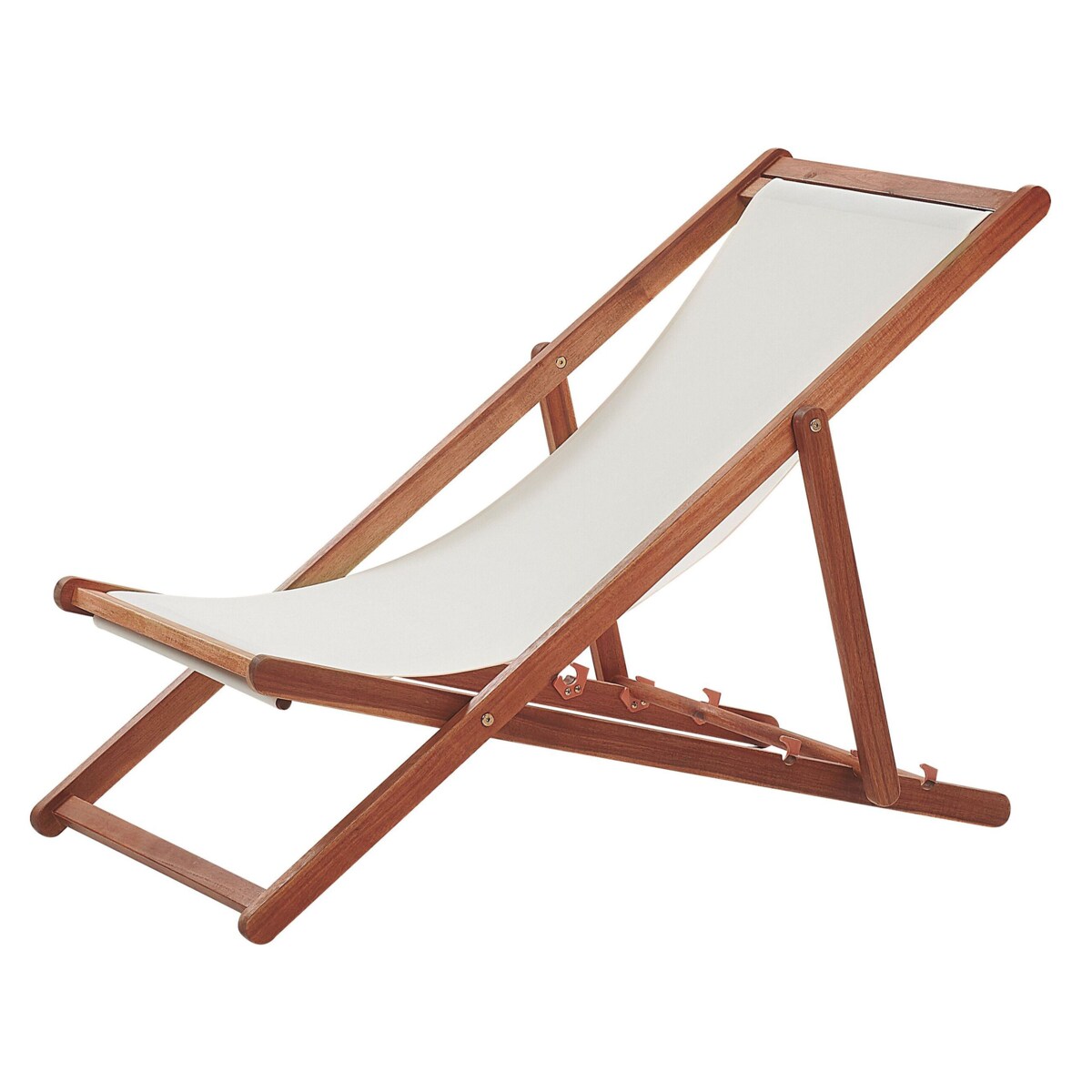 Leżak ogrodowy i zestaw 2 wymiennych tkanin (różne warianty) ciemne drewno ANZIO