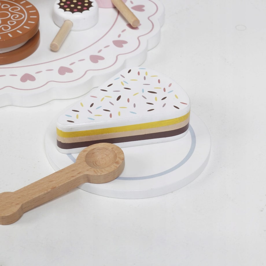 Drewniana patera ze słodyczami Cakeo - cukiernia babeczki ciastka ZESTAW
