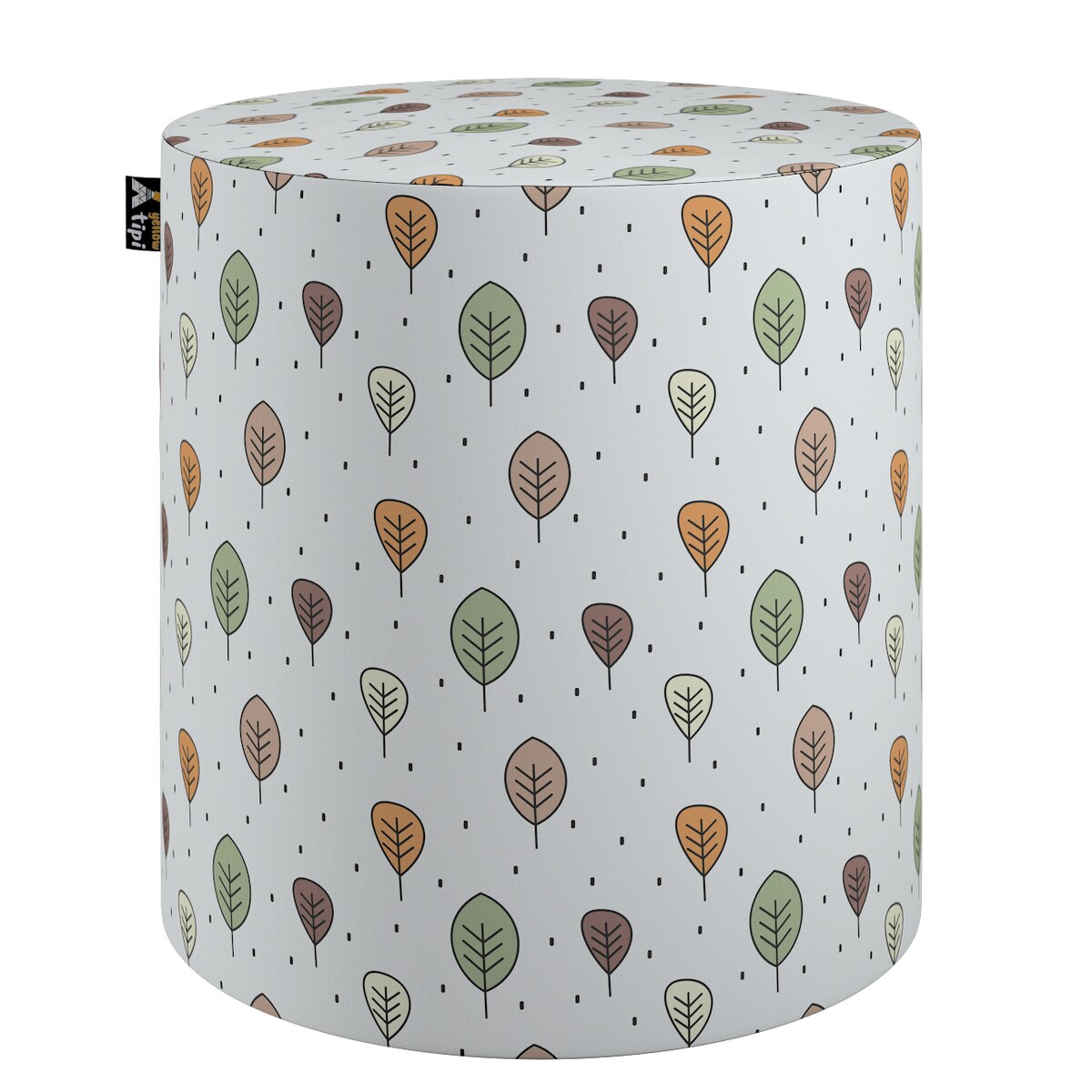 Puf Bobby, ecru-brązowy, ø40, wys. 40 cm, Magic Collection